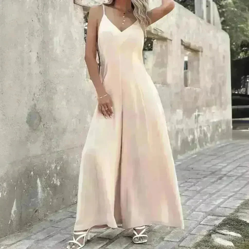 Women's Fashion Suspenders V-neck Loose Jumpsuit - EX-STOCK CANADA