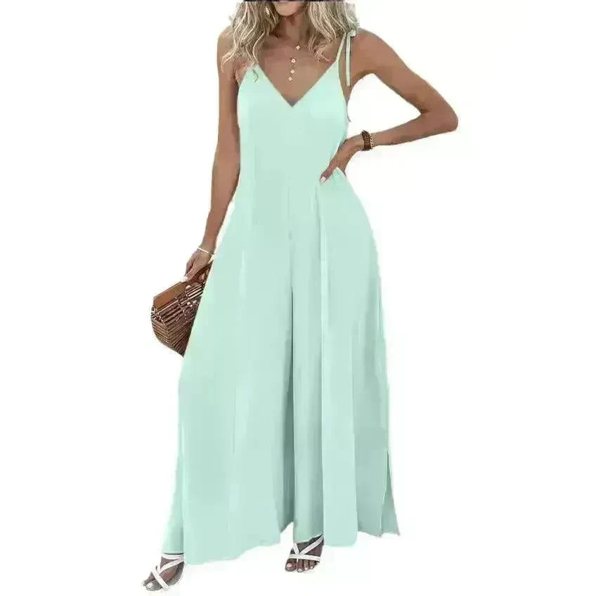 Women's Fashion Suspenders V-neck Loose Jumpsuit - EX-STOCK CANADA