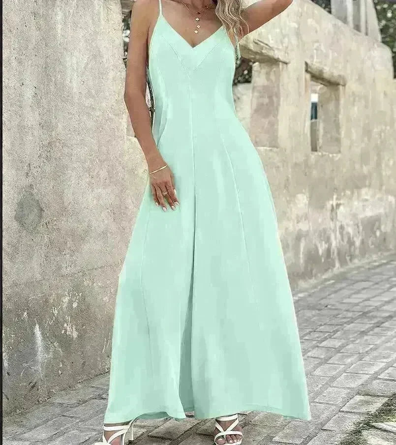 Women's Fashion Suspenders V-neck Loose Jumpsuit - EX-STOCK CANADA