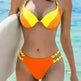 Women's Fashion Temperament Color Matching Triangle High Waist Bikini Swimsuit Two-piece - EX-STOCK CANADA