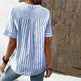 Women's Fashion V-neck Asymmetric Stripes Patchwork Top - EX-STOCK CANADA