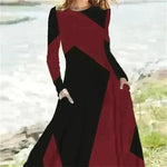 Women's Fashion Vintage Style Long Sleeve Maxi Dress - EX-STOCK CANADA