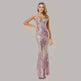 Women's Fashionable Sequin High Waist Sleeveless V-Neck Evening Gown - EX-STOCK CANADA
