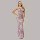 Women's Fashionable Sequin High Waist Sleeveless V-Neck Evening Gown - EX-STOCK CANADA