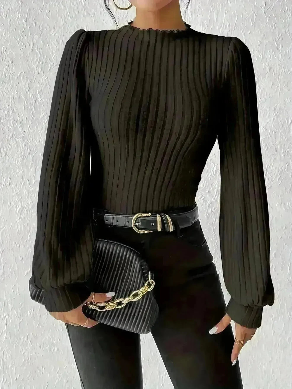 Women's French-style Long-sleeved Knitted Jumpsuit Top - EX-STOCK CANADA