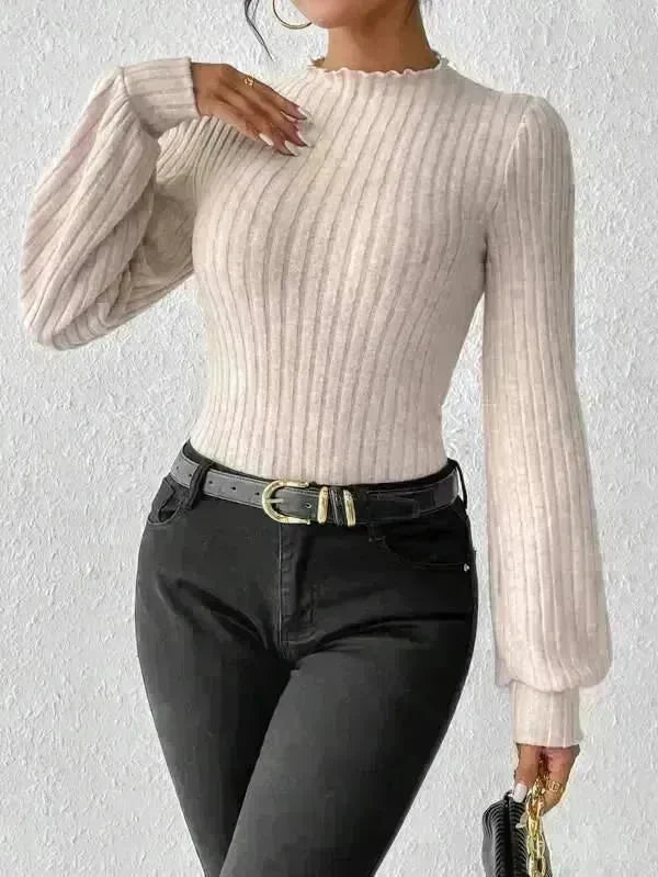 Women's French-style Long-sleeved Knitted Jumpsuit Top - EX-STOCK CANADA