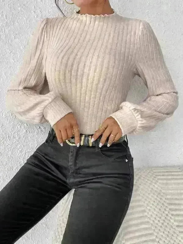 Women's French-style Long-sleeved Knitted Jumpsuit Top - EX-STOCK CANADA