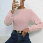 Women's French-style Long-sleeved Knitted Jumpsuit Top - EX-STOCK CANADA
