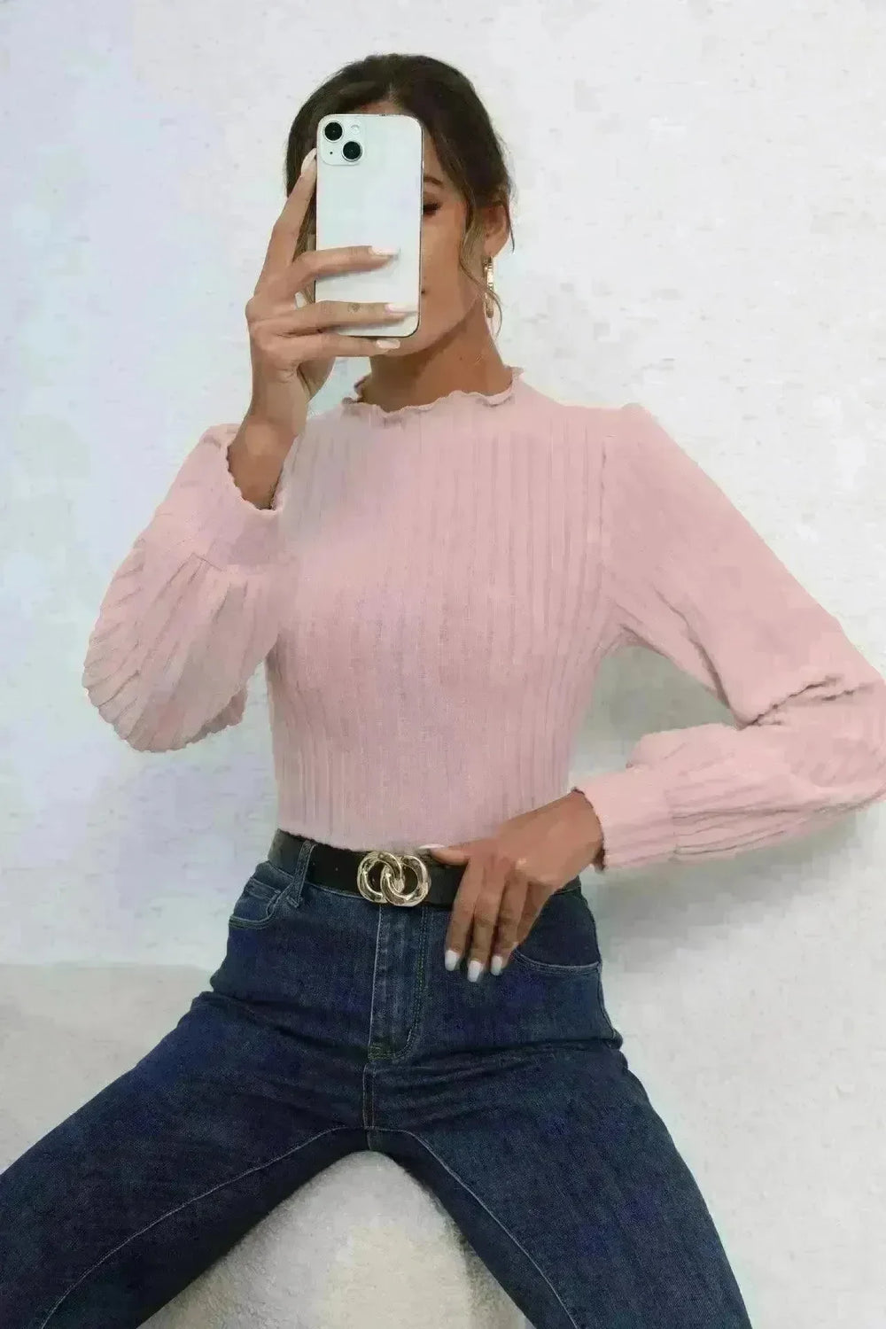 Women's French-style Long-sleeved Knitted Jumpsuit Top - EX-STOCK CANADA