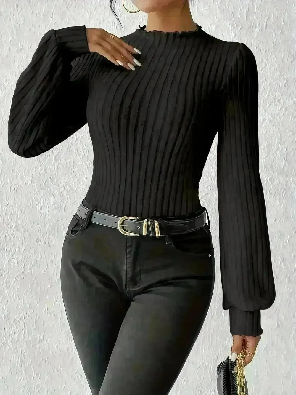 Women's French-style Long-sleeved Knitted Jumpsuit Top - EX-STOCK CANADA