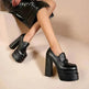 Women's High Heels Charming Platform Leather Shoes - EX-STOCK Canada