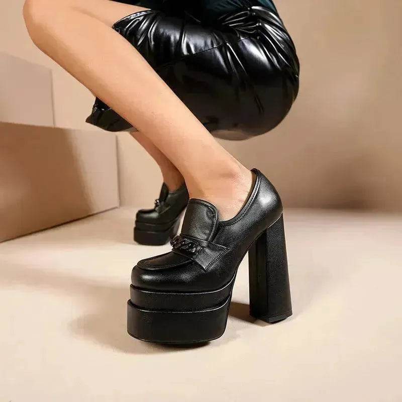 Women's High Heels Charming Platform Leather Shoes - EX-STOCK Canada