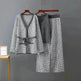 Women's Inverness V-neck Base Knitwear Wide-leg Trousers Three-piece Set - EX-STOCK CANADA