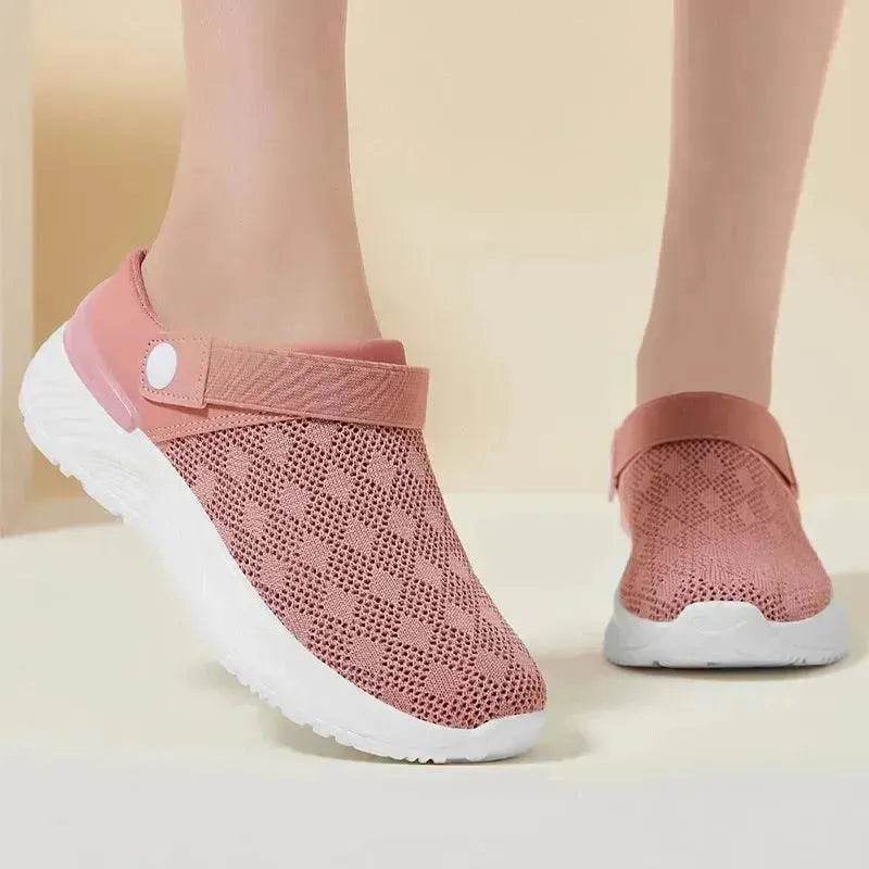 Women's Mesh Sandals Summer Breathable Lazy Slippers One-step Round Toe Half-slip Beach Slippers . - EX-STOCK Canada