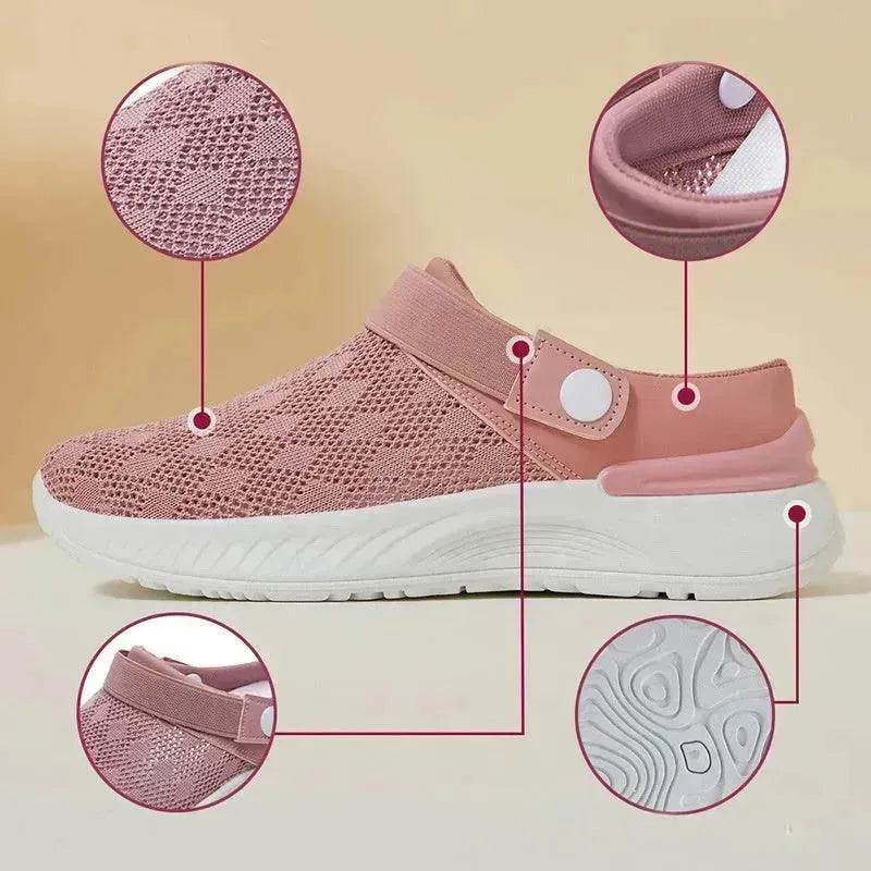 Women's Mesh Sandals Summer Breathable Lazy Slippers One-step Round Toe Half-slip Beach Slippers . - EX-STOCK Canada