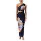 Women's One-shoulder Printed Voile Lace Slim Fit Two piece Dress - EX-STOCK CANADA