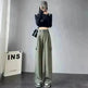 Women's Overalls High Waist Trousers Straight Casual Wide Leg Pants - EX-STOCK CANADA
