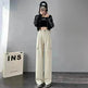 Women's Overalls High Waist Trousers Straight Casual Wide Leg Pants - EX-STOCK CANADA