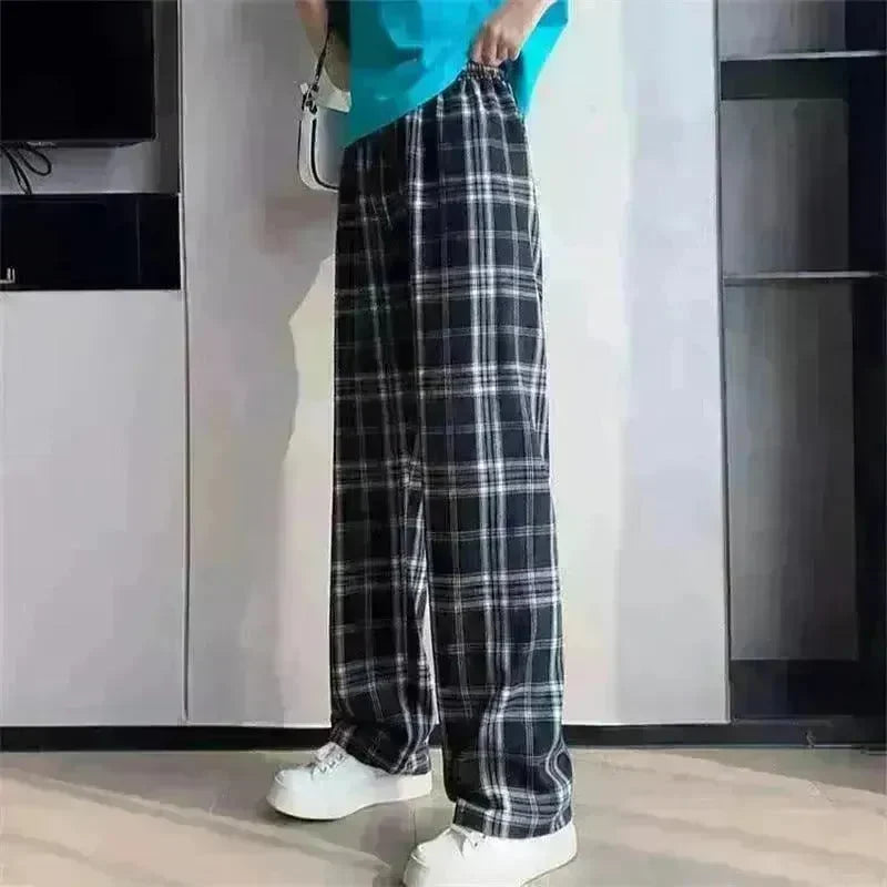 Women's Plaid Wide Leg Casual Pants - EX-STOCK CANADA