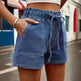 Women's Plus Size Summer Jeans Elastic Waist Tie Solid Color - EX-STOCK Canada