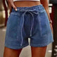 Women's Plus Size Summer Jeans Elastic Waist Tie Solid Color - EX-STOCK Canada