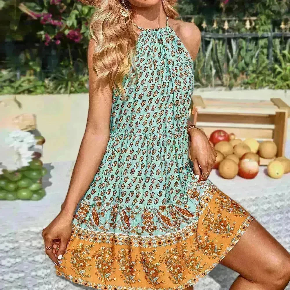 Women's Printed Wear Bohemian Casual Vacation Beach Style Independent Station Skirt - EX-STOCK CANADA