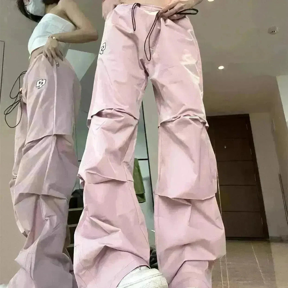 Women's Retro Pleated Pink Overalls - EX-STOCK CANADA