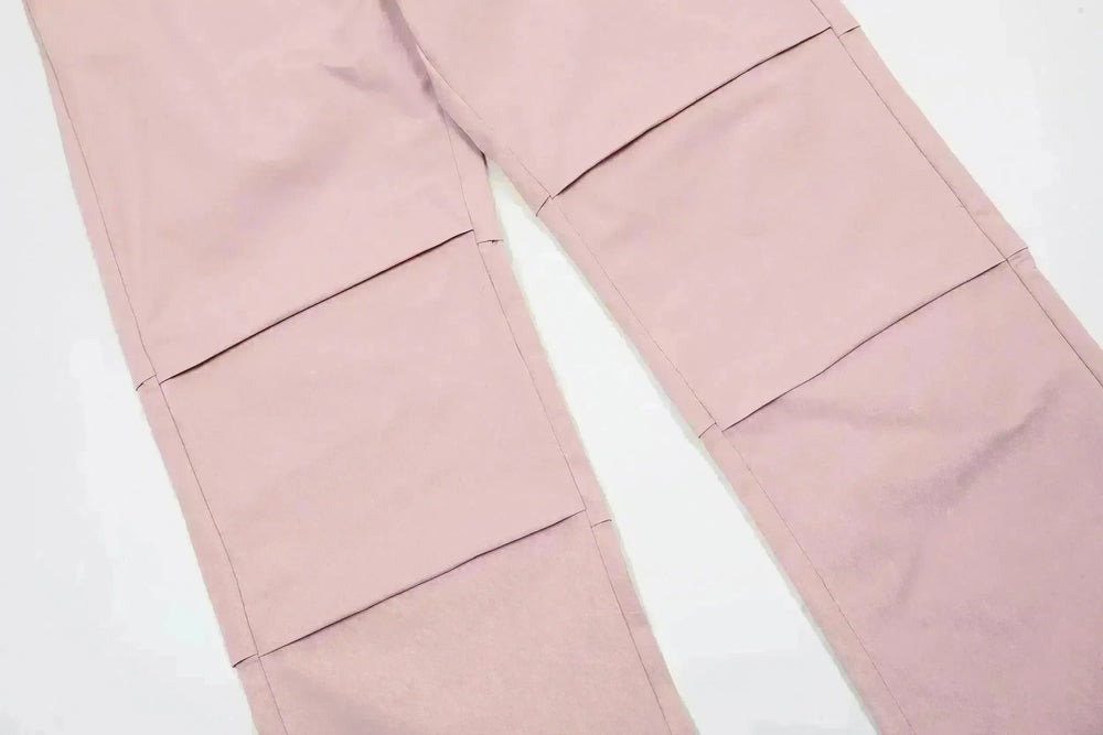 Women's Retro Pleated Pink Overalls - EX-STOCK CANADA
