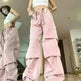 Women's Retro Pleated Pink Overalls - EX-STOCK CANADA