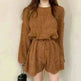 Women's Retro Round Neck Tie Up Wide Leg Jumpsuit - EX-STOCK CANADA