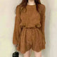 Women's Retro Round Neck Tie Up Wide Leg Jumpsuit - EX-STOCK CANADA