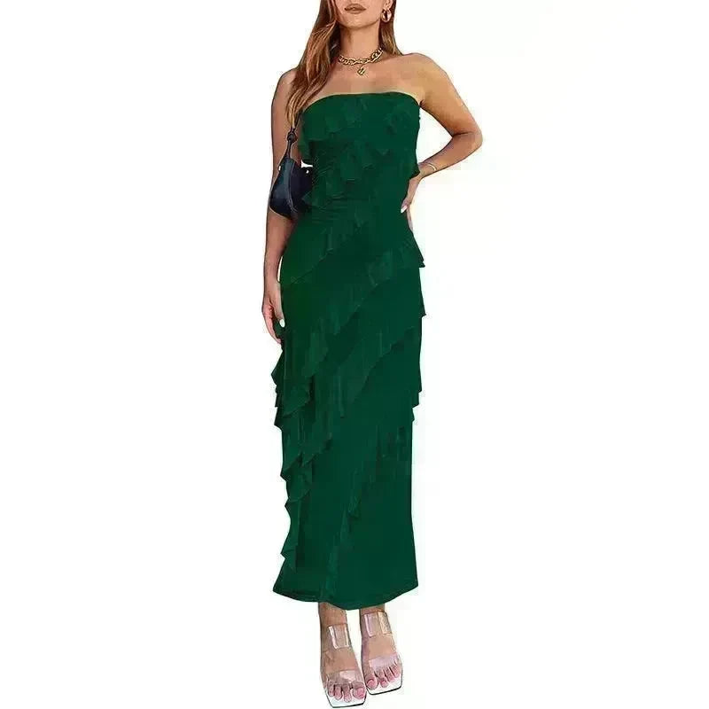 Women's Ruffled Tube Top Skirt - EX-STOCK CANADA