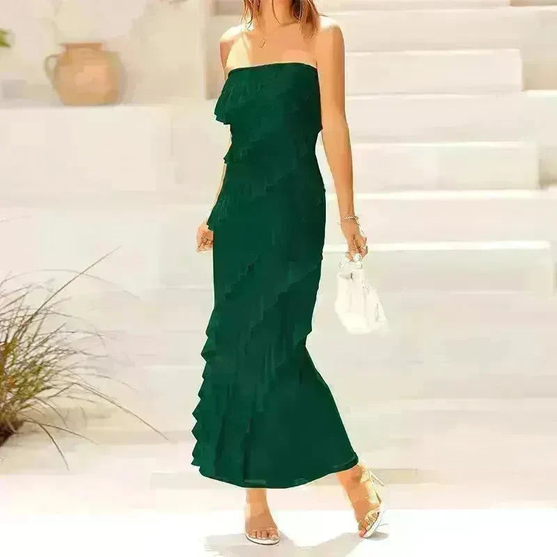 Women's Ruffled Tube Top Skirt - EX-STOCK CANADA