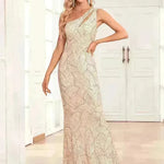 Women's Sequin Fully Lined Back Zip Evening Gown - EX-STOCK CANADA