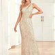 Women's Sequin Fully Lined Back Zip Evening Gown - EX-STOCK CANADA