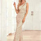 Women's Sequin Fully Lined Back Zip Evening Gown - EX-STOCK CANADA