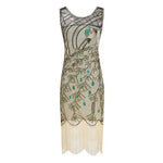 Women's Sequined Mesh Sleeveless Peacock Dress - EX-STOCK Canada