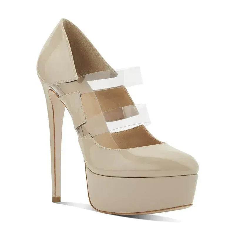 Women's Shoes PVC Stitching Platform High Heels - EX-STOCK Canada