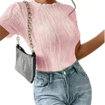 Women's Short-sleeved Corrugated Texture Jumpsuit - EX-STOCK CANADA