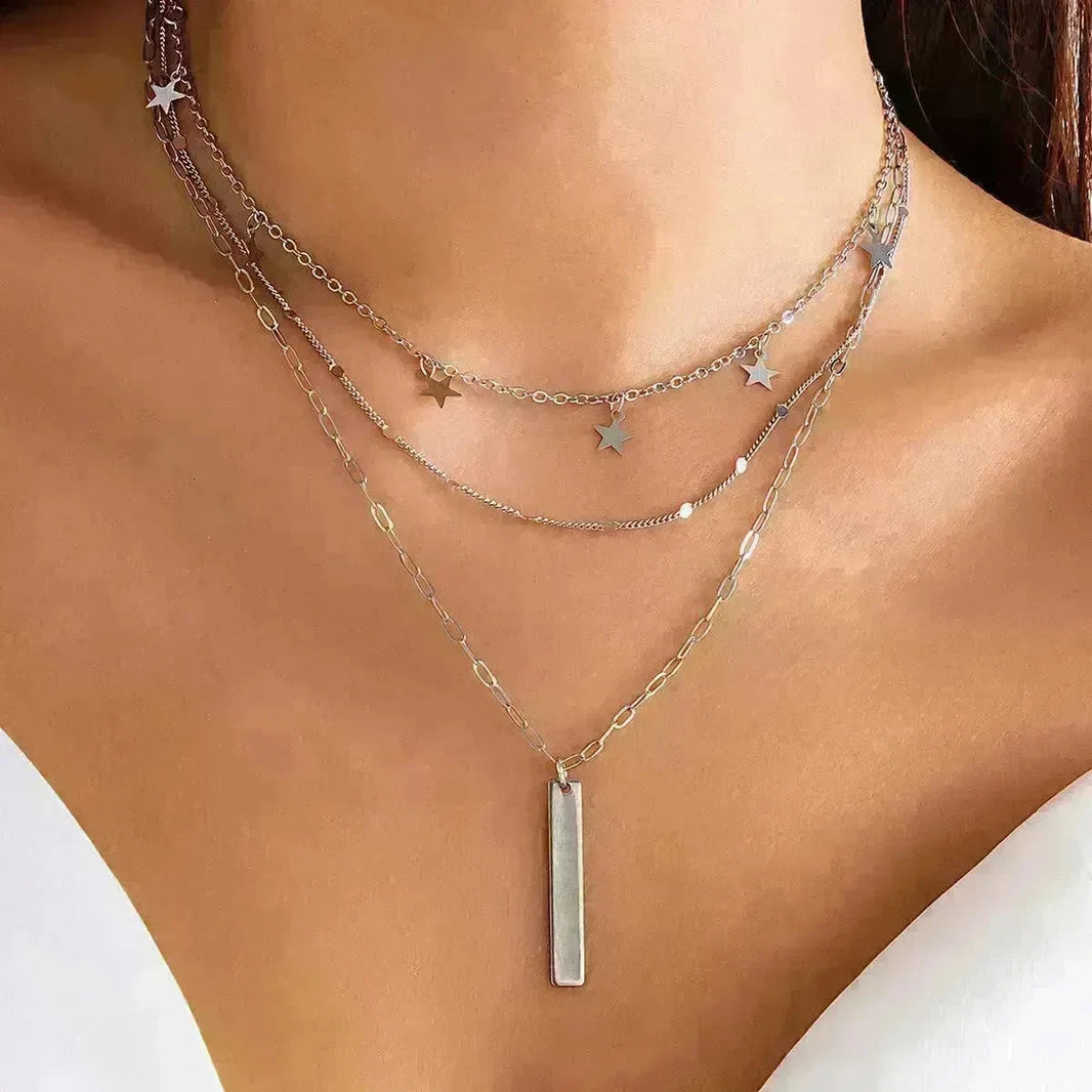 Women's Simple Slim Chain Multi-layer Imitation Pearl Necklace - EX-STOCK CANADA
