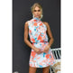 Women's Slant Shoulder Lace-up Printed Casual Loose Summer Vacation Mini Dress - EX-STOCK CANADA