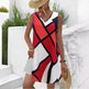 Women's Sleeveless V-neck Printed Loose Mini Dress - EX-STOCK CANADA