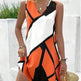 Women's Sleeveless V-neck Printed Loose Mini Dress - EX-STOCK CANADA