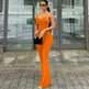 Women's Slim-fit Solid Color Suspender Jumpsuit - EX-STOCK CANADA