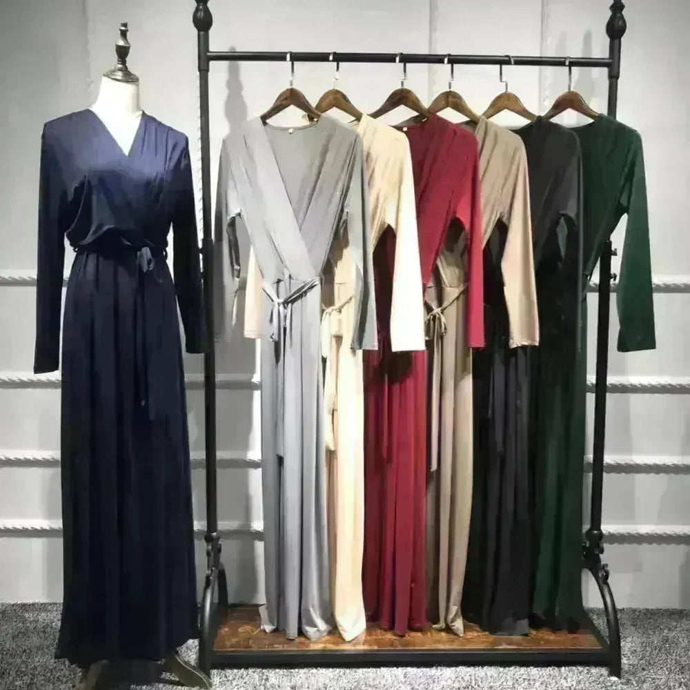 Women's Solid Color Middle Eastern Arab Long Dress - EX-STOCK CANADA