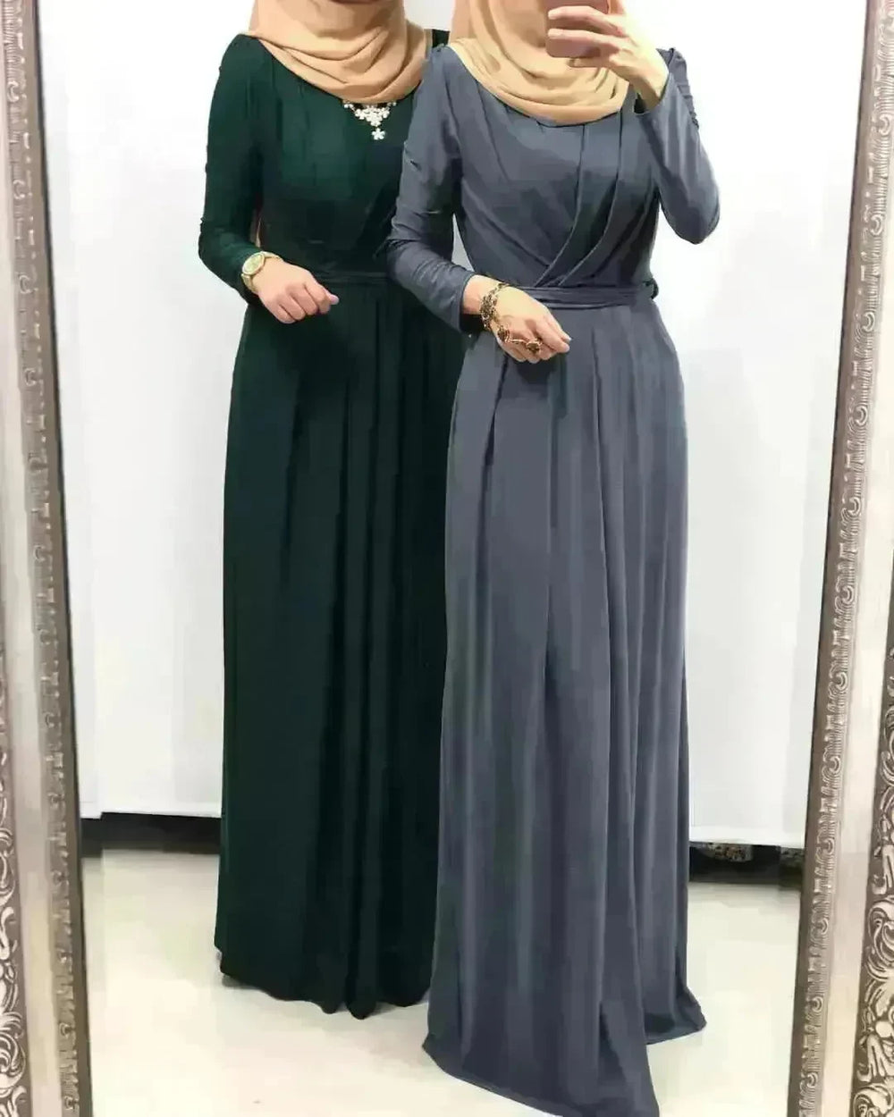 Women's Solid Color Middle Eastern Arab Long Dress - EX-STOCK CANADA