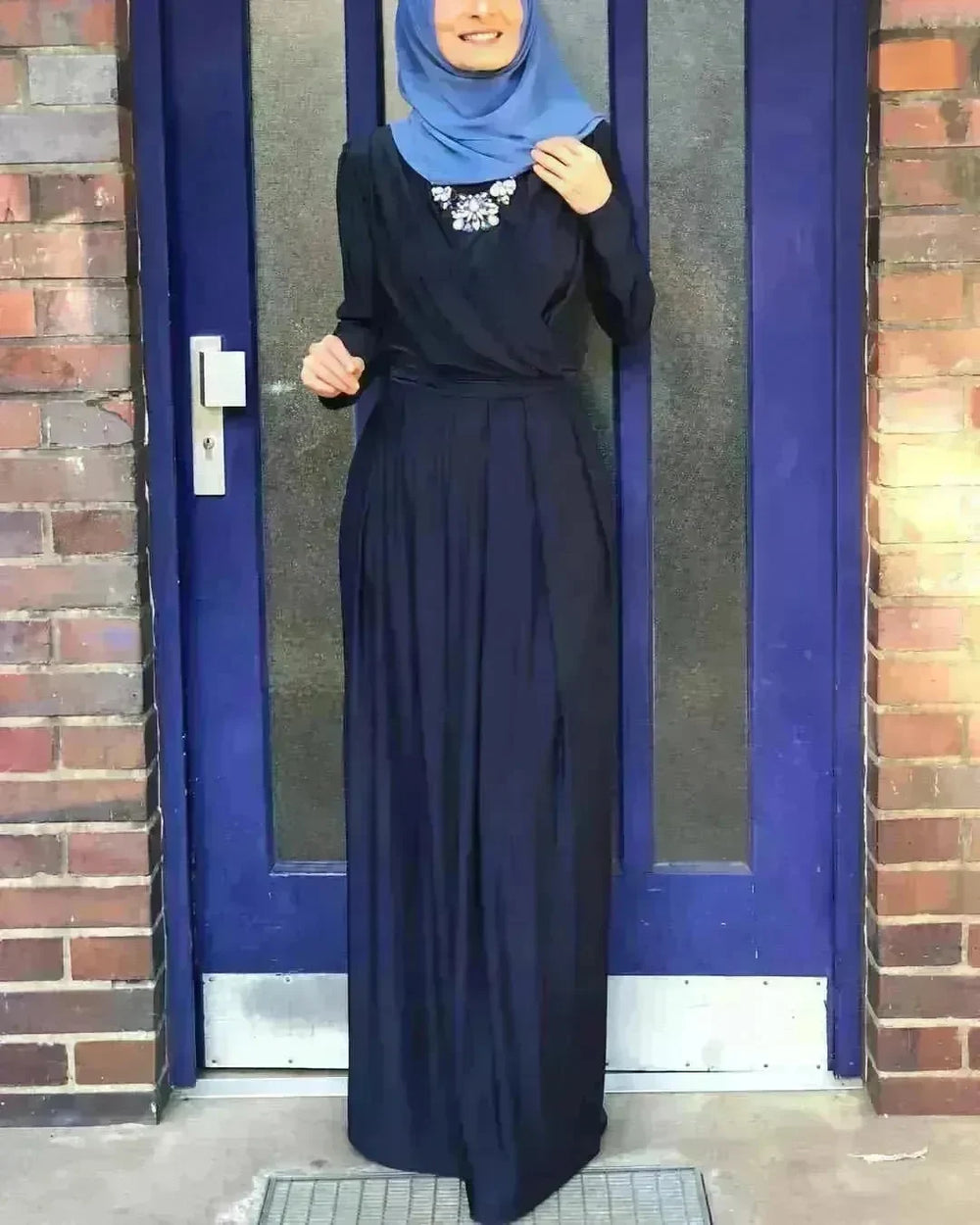 Women's Solid Color Middle Eastern Arab Long Dress - EX-STOCK CANADA
