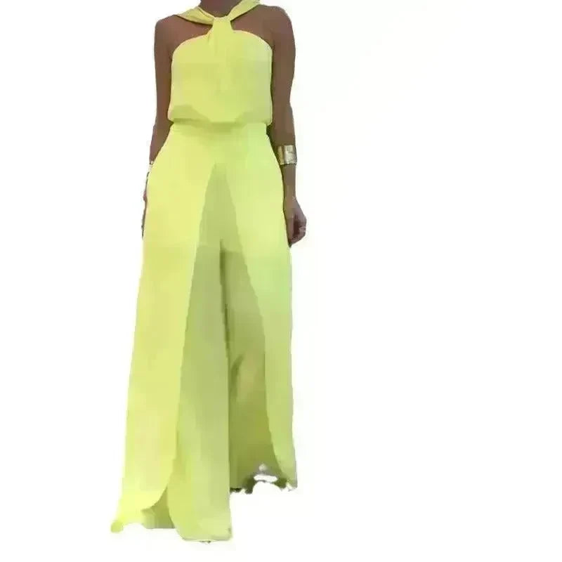 Women's Solid Color Wide Leg Jumpsuit - EX-STOCK CANADA