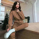 Women's Stand up Collar Cinched European And American Leisure Jumpsuit - EX-STOCK CANADA
