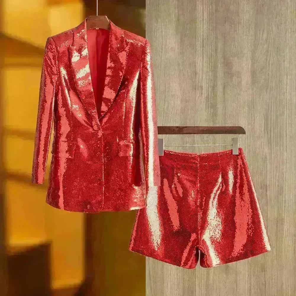 Women's Suit Coat Shorts and Blazer Fashion Suit Two-piece Suit - EX-STOCK CANADA
